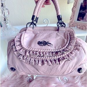 Betsy Johnson soft pink all leather handbag & dust bag